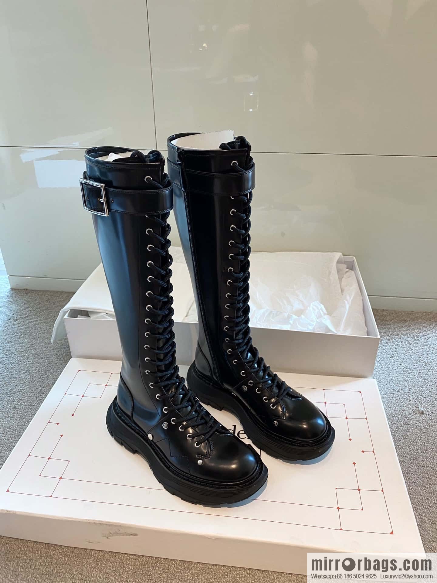 Alexander McQueen Alexander McQueen, platform strap-on knight boots