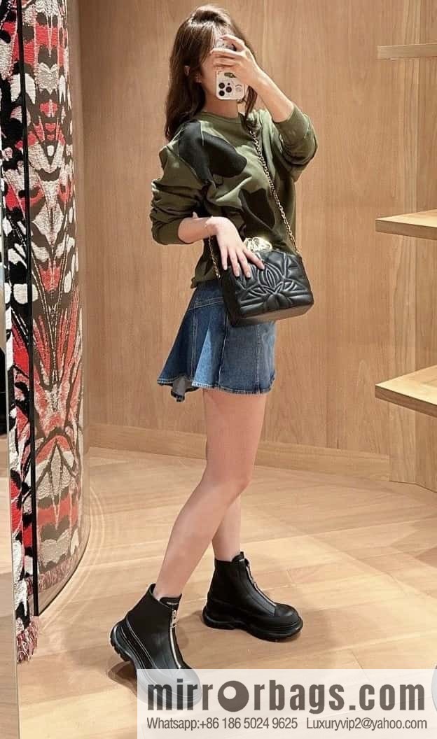 Alexander McQueen Front Zipper Platform Martin Boots
