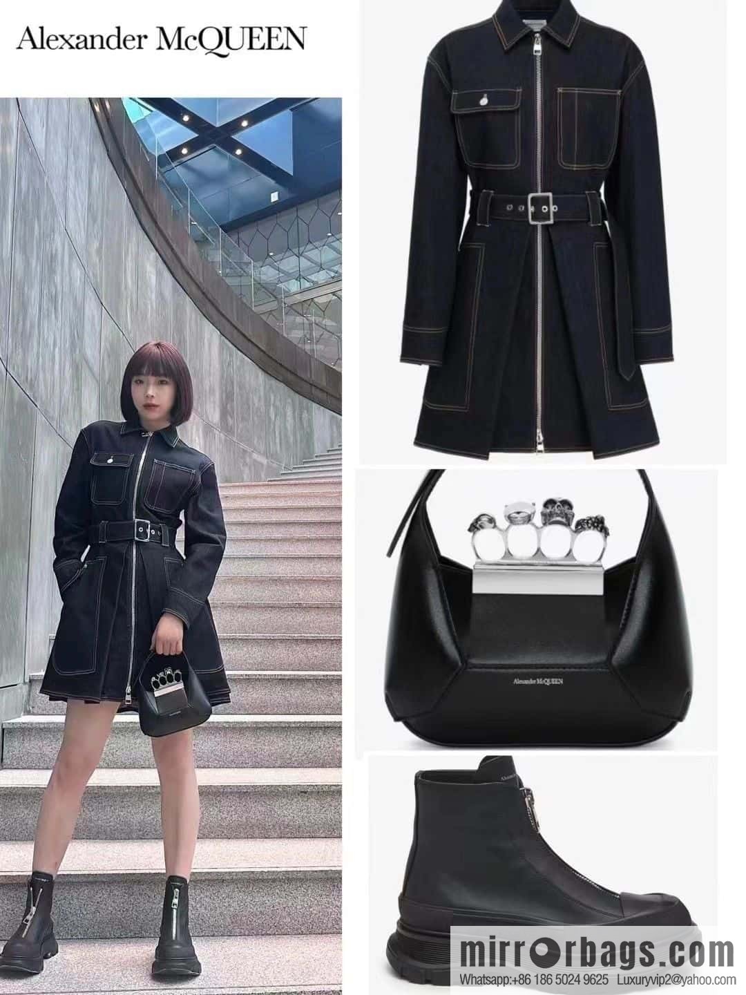 Alexander McQueen Front Zipper Platform Martin Boots