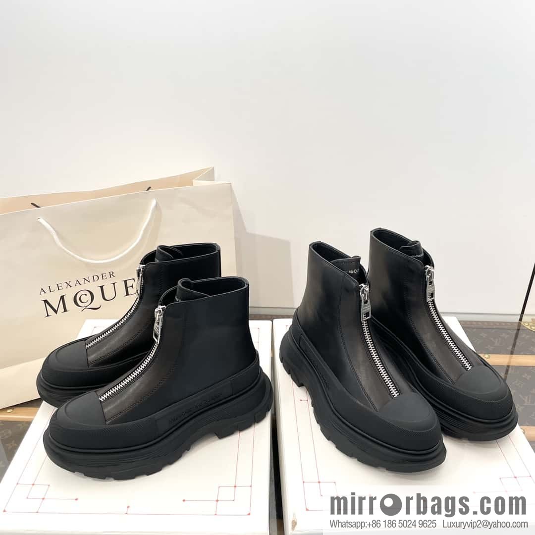 Alexander McQueen Front Zipper Platform Martin Boots