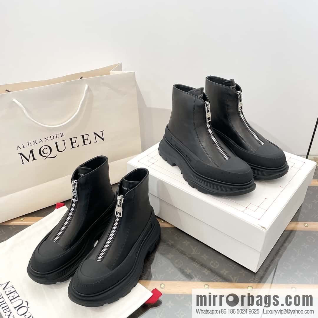 Alexander McQueen Front Zipper Platform Martin Boots