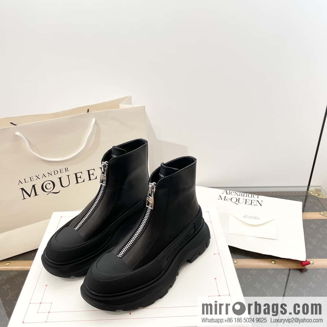 Alexander McQueen Front Zipper Platform Martin Boots