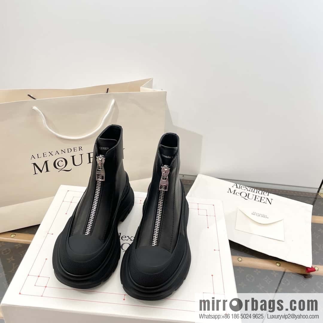 Alexander McQueen Front Zipper Platform Martin Boots