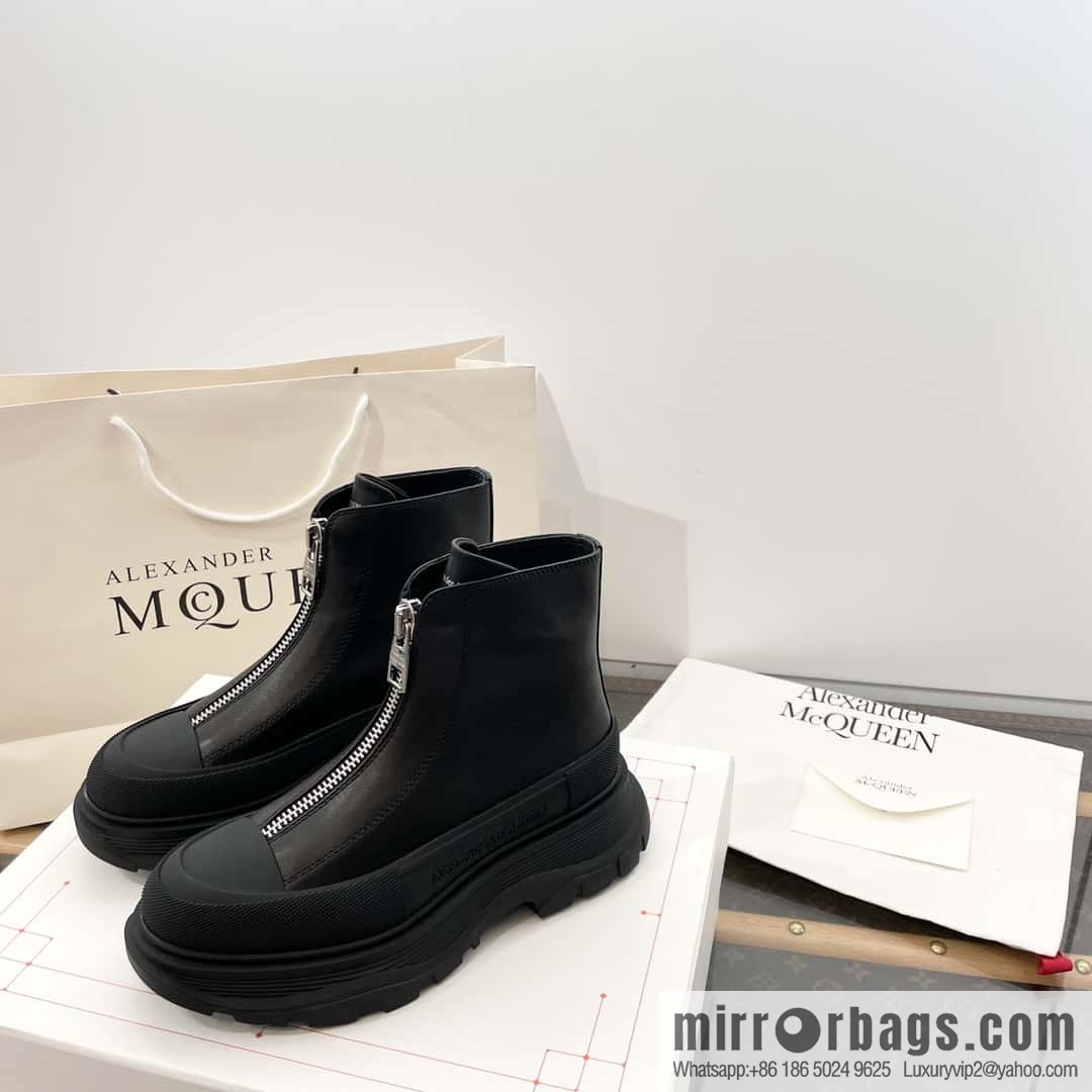 Alexander McQueen Front Zipper Platform Martin Boots
