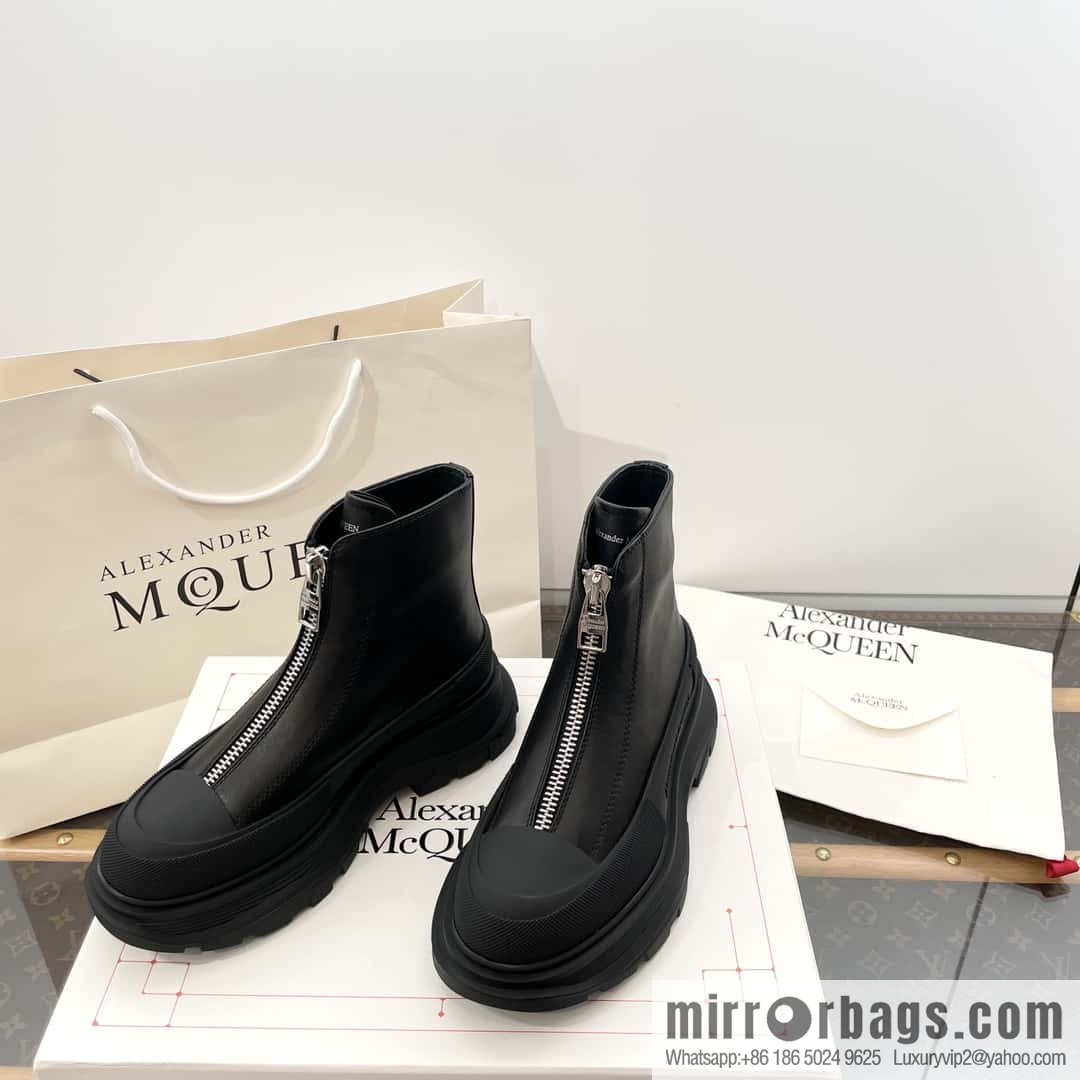 Alexander McQueen Front Zipper Platform Martin Boots