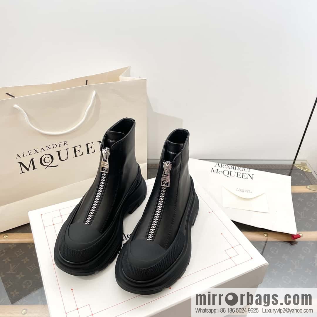 Alexander McQueen Front Zipper Platform Martin Boots
