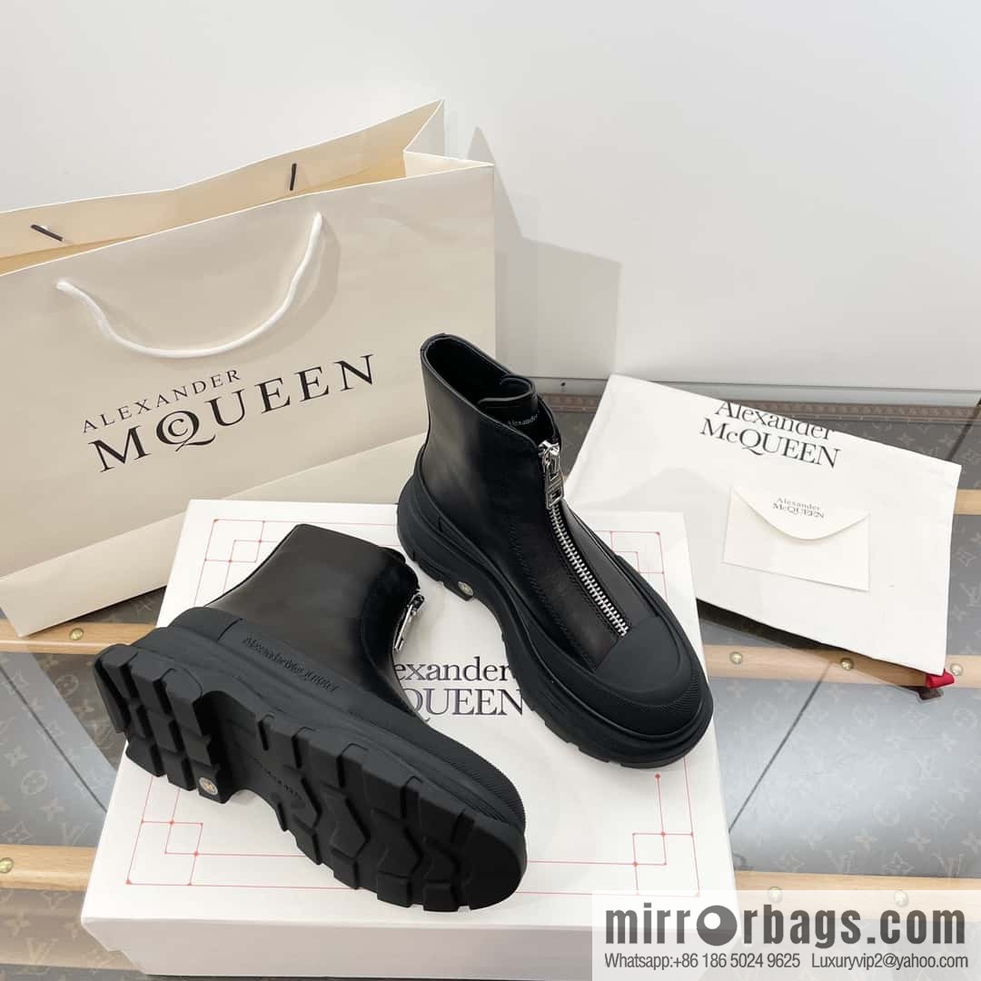 Alexander McQueen Front Zipper Platform Martin Boots