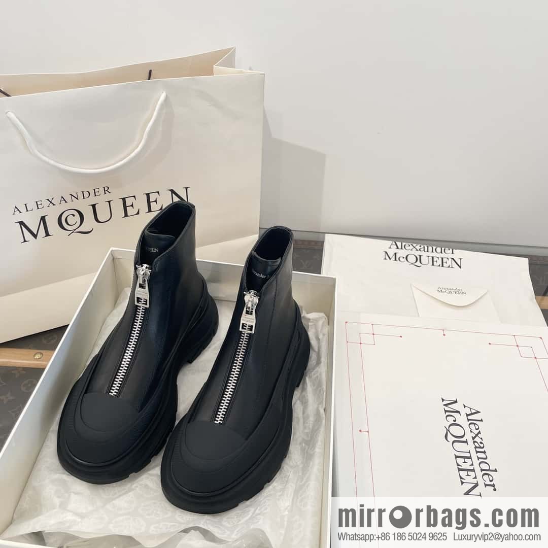 Alexander McQueen Front Zipper Platform Martin Boots