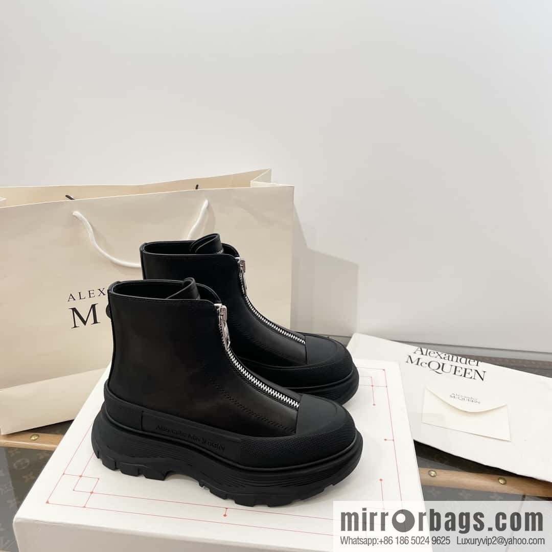 Alexander McQueen Front Zipper Platform Martin Boots