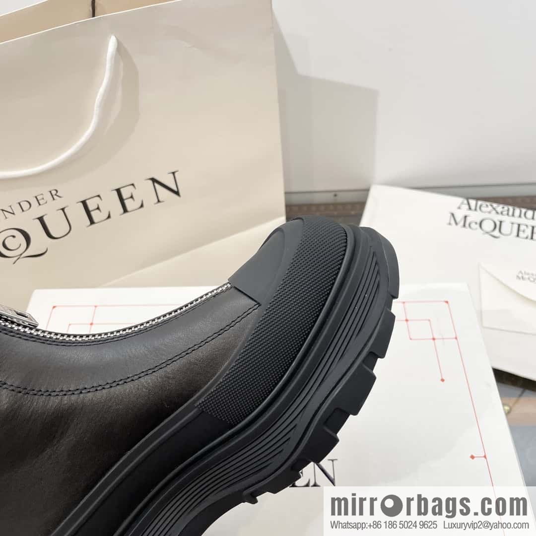 Alexander McQueen Front Zipper Platform Martin Boots