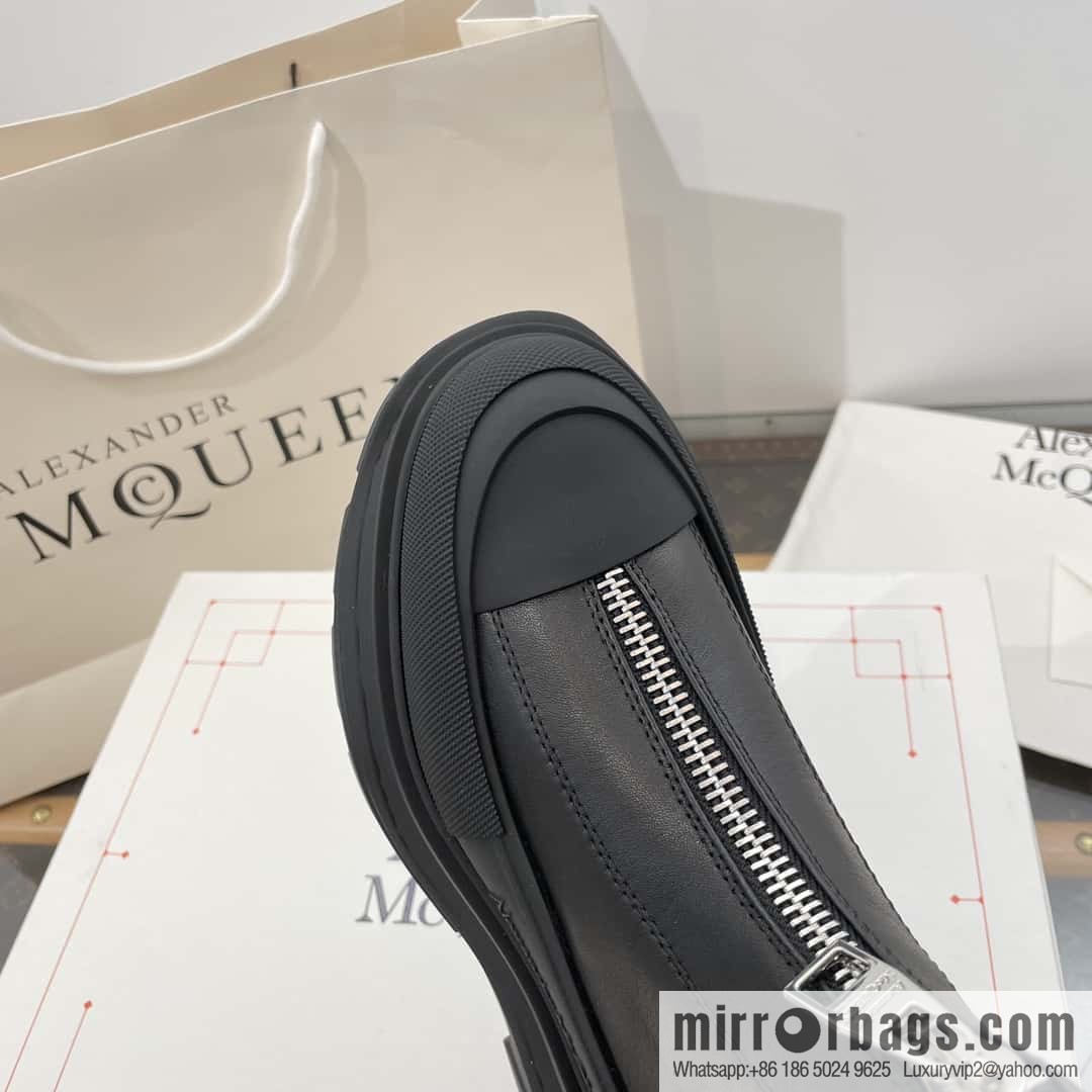 Alexander McQueen Front Zipper Platform Martin Boots