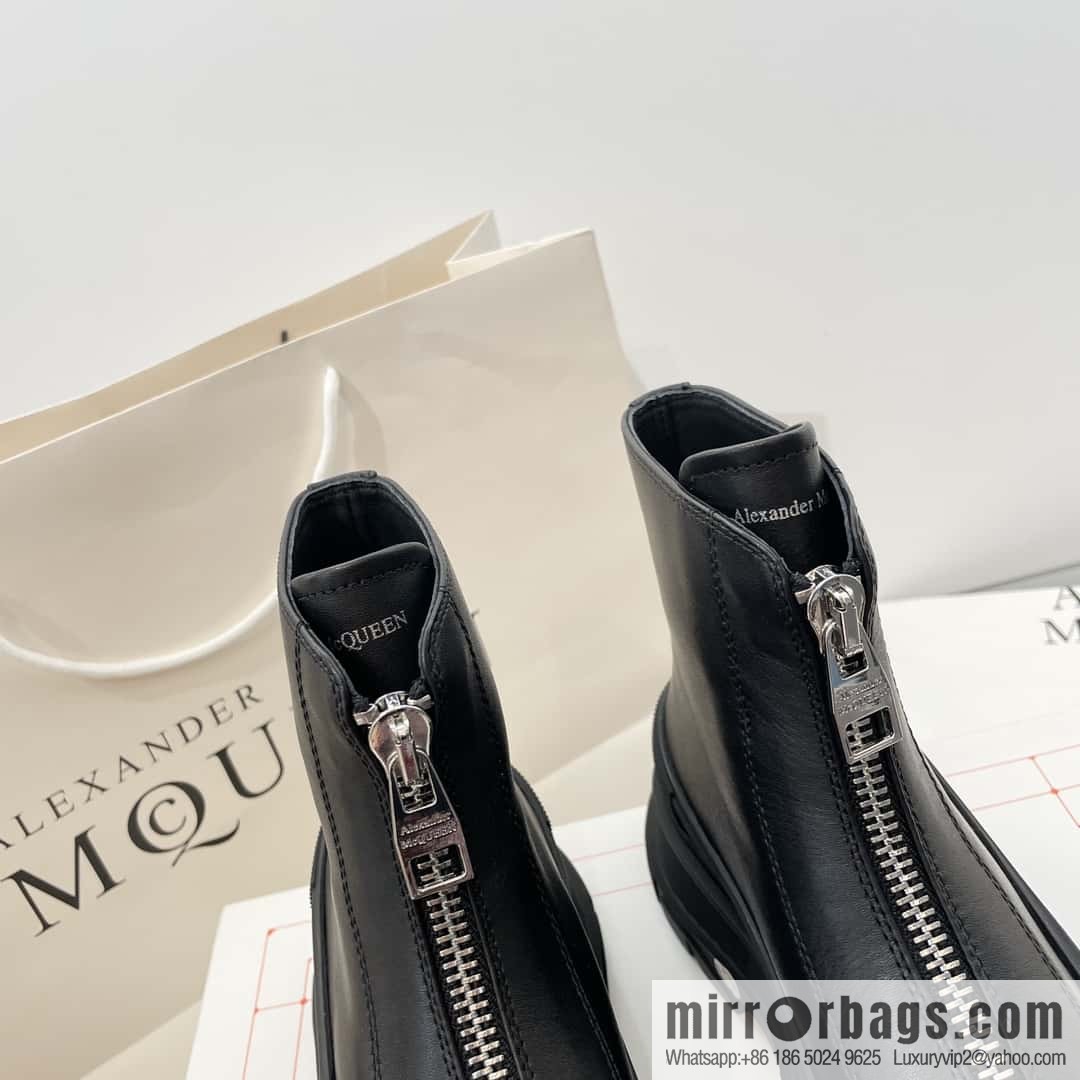 Alexander McQueen Front Zipper Platform Martin Boots