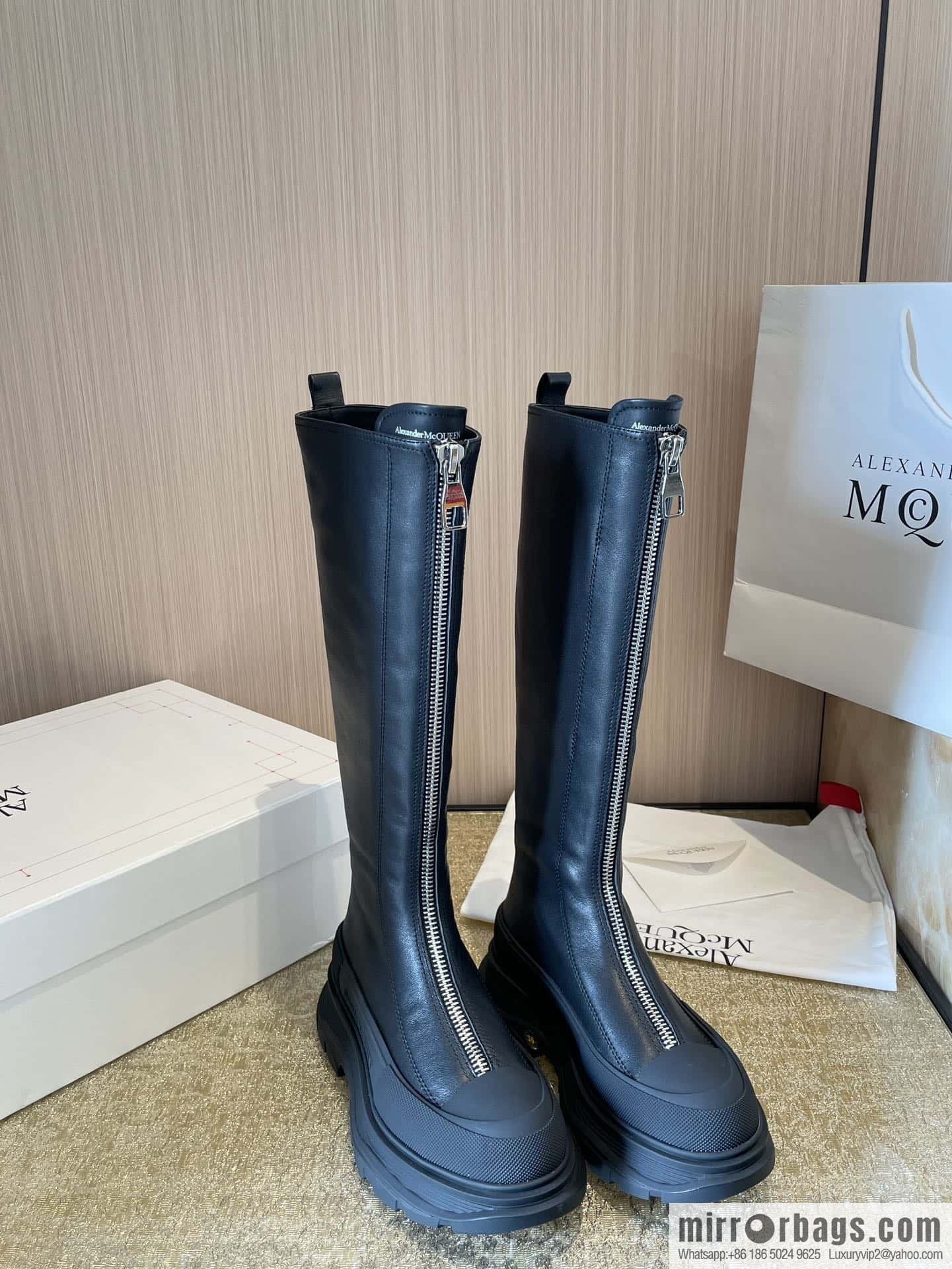 Alexander McQueen Front Zip Platform Knight Boots