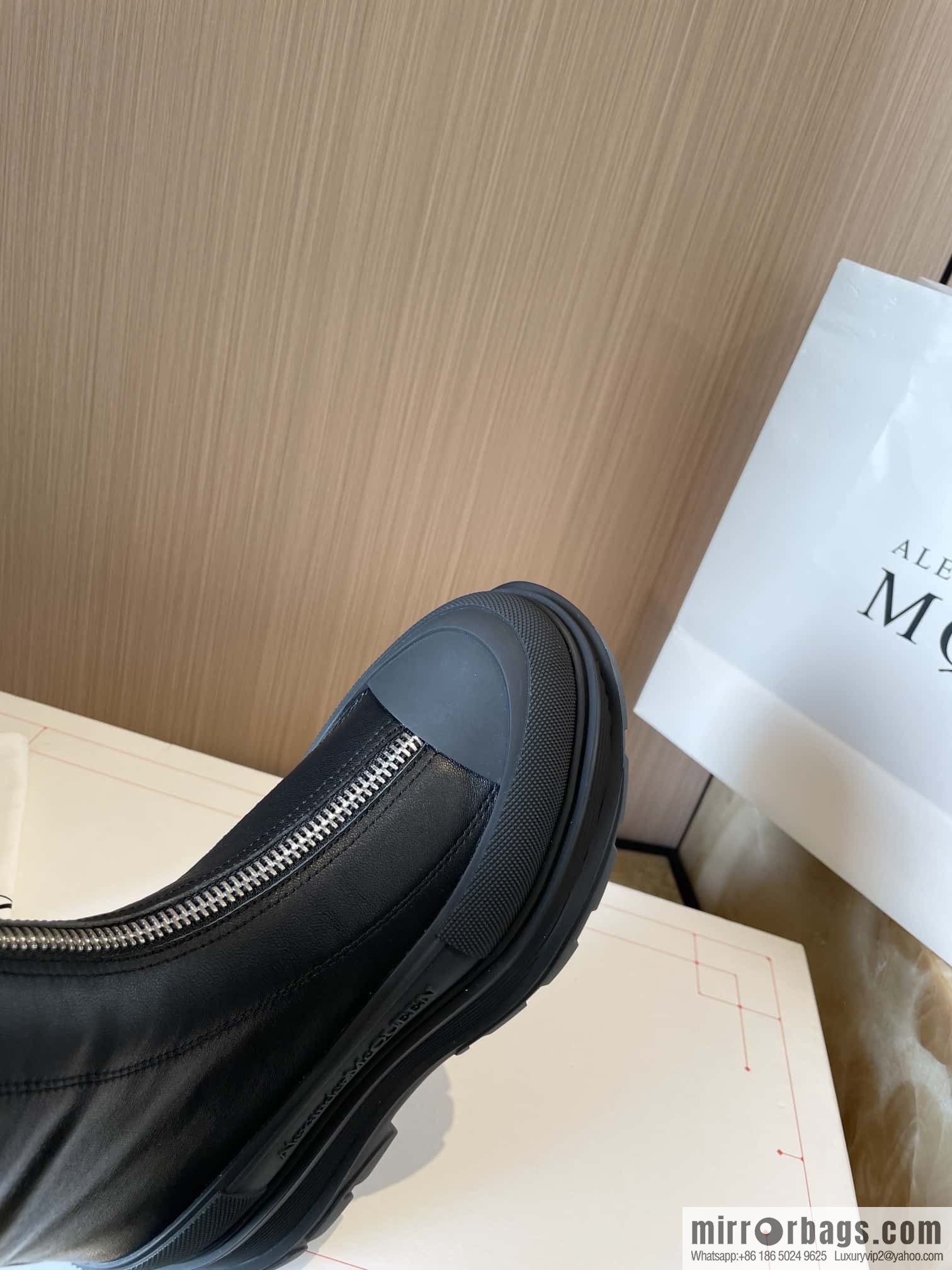 Alexander McQueen Front Zip Platform Knight Boots