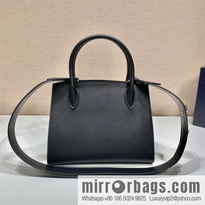 PRADA imported thick cross leather + imported calfskin tote bag 1BA156 black