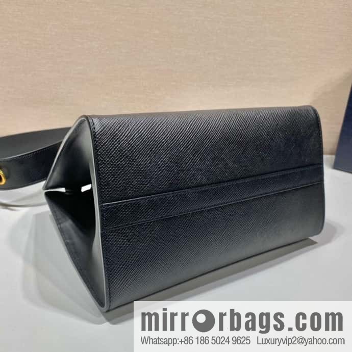 PRADA imported thick cross leather + imported calfskin tote bag 1BA156 black