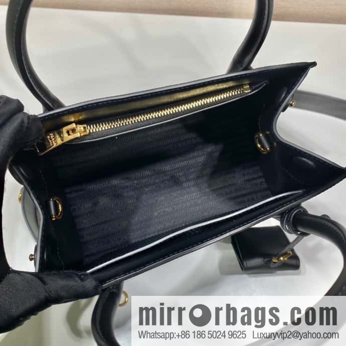 PRADA imported thick cross leather + imported calfskin tote bag 1BA156 black