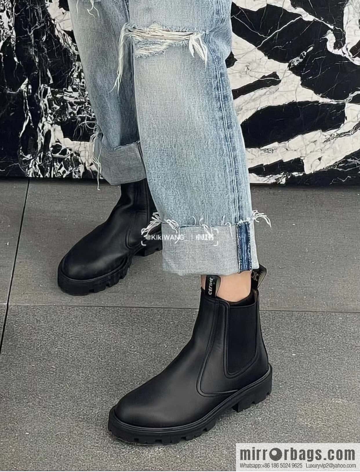CELINE Celin in one pair of Chelsea booties