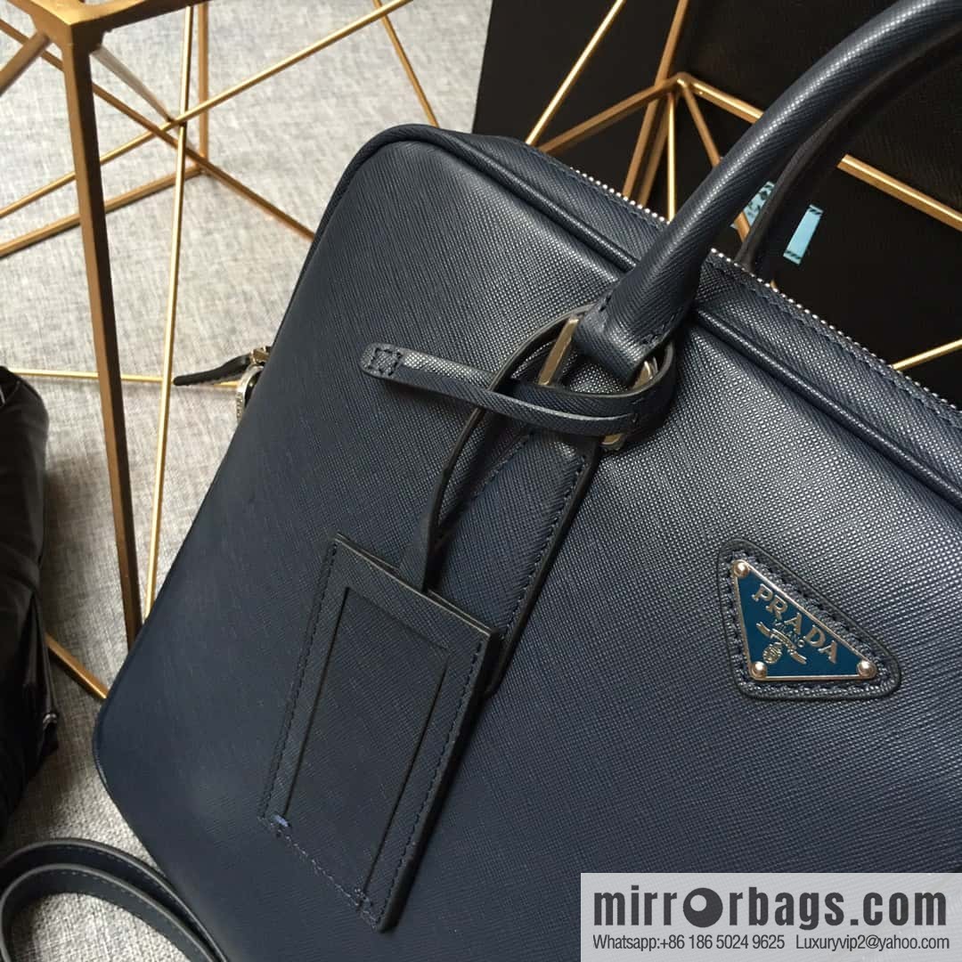 PRADA slim briefcase 0368 dark blue