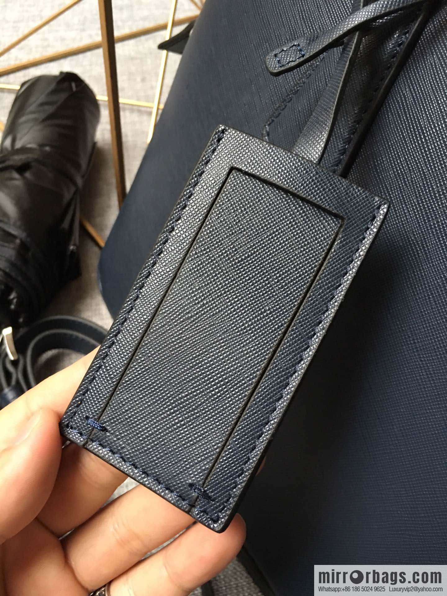PRADA slim briefcase 0368 dark blue