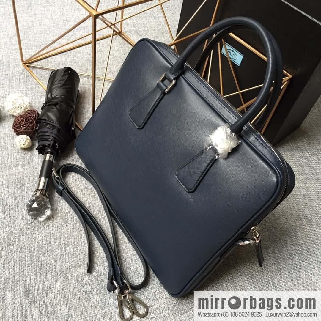 PRADA slim briefcase 0368 dark blue