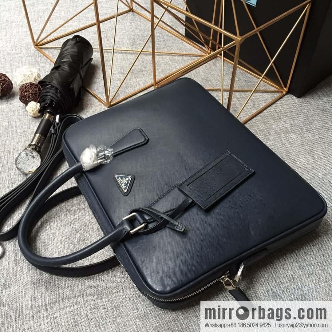 PRADA slim briefcase 0368 dark blue