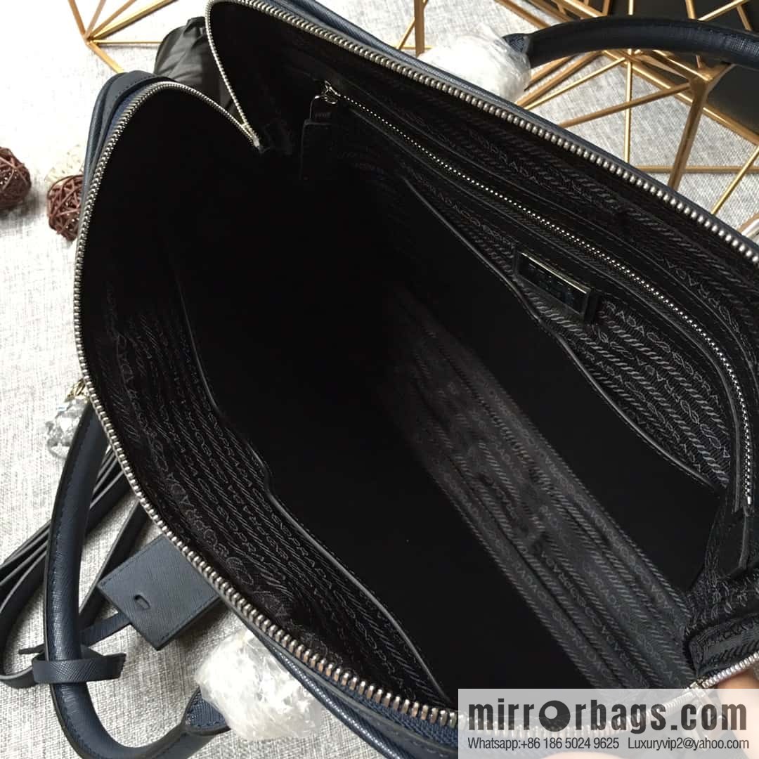 PRADA slim briefcase 0368 dark blue