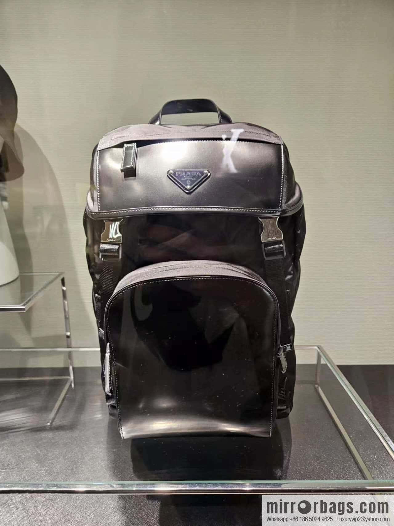 PRADA glossy/nylon fabric, new backpack 2VZ135