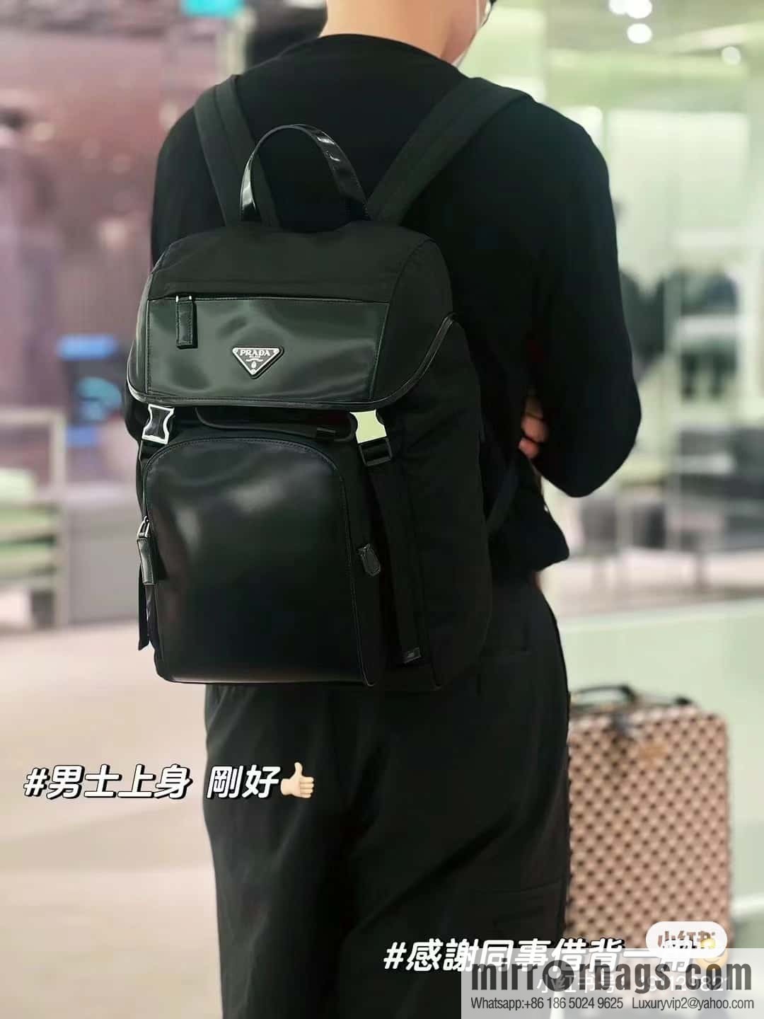 PRADA glossy/nylon fabric, new backpack 2VZ135