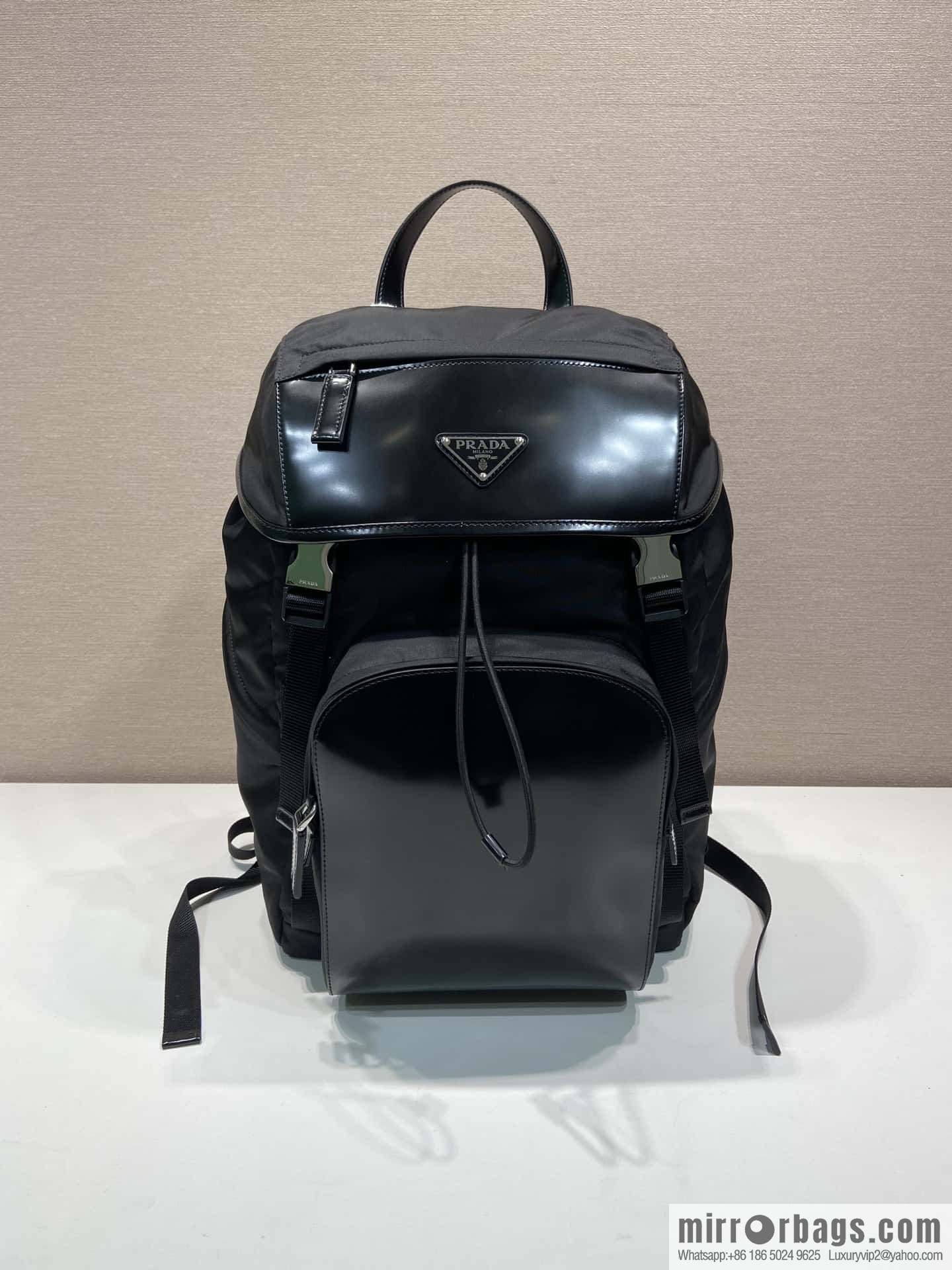 PRADA glossy/nylon fabric, new backpack 2VZ135