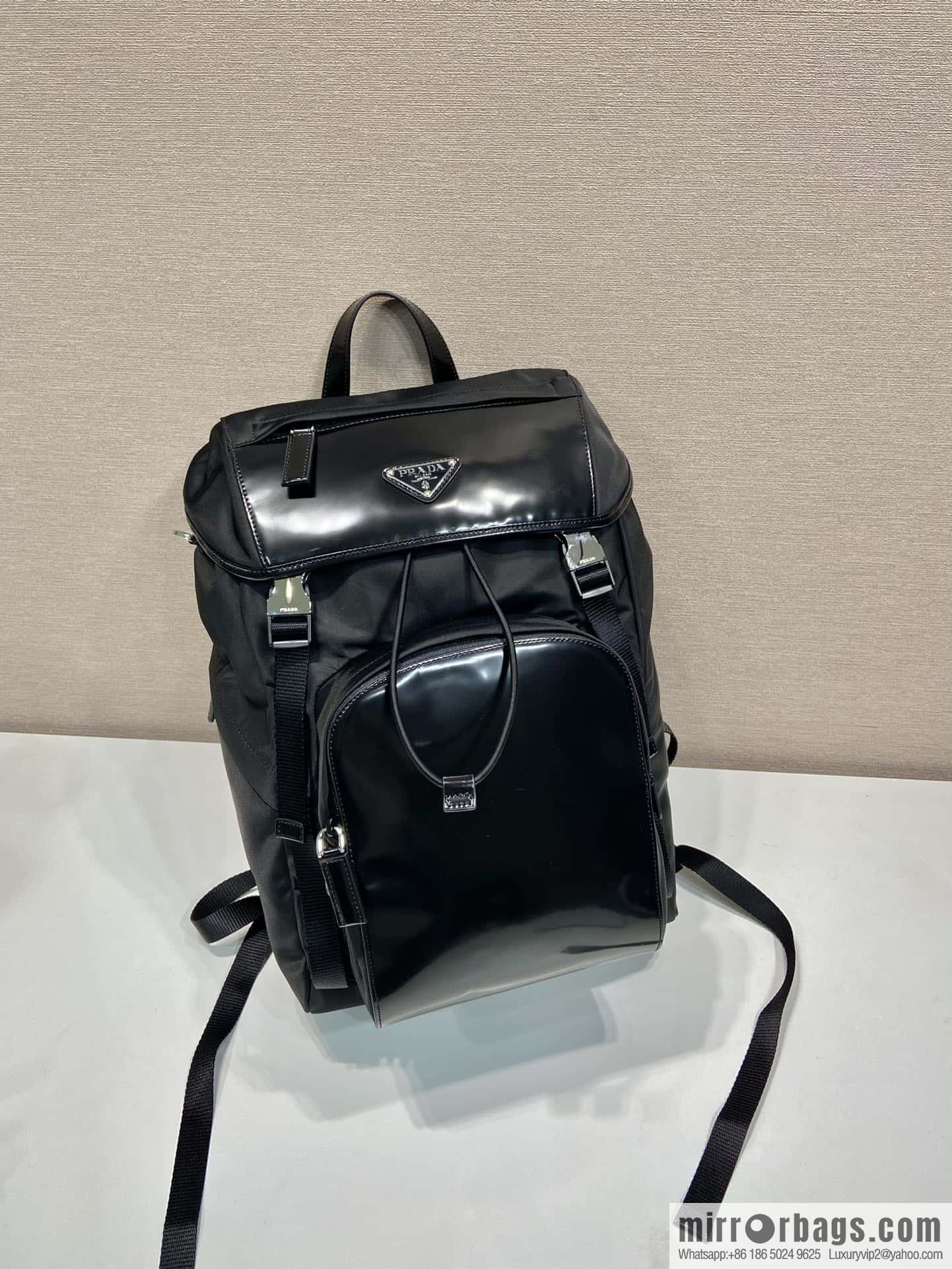 PRADA glossy/nylon fabric, new backpack 2VZ135