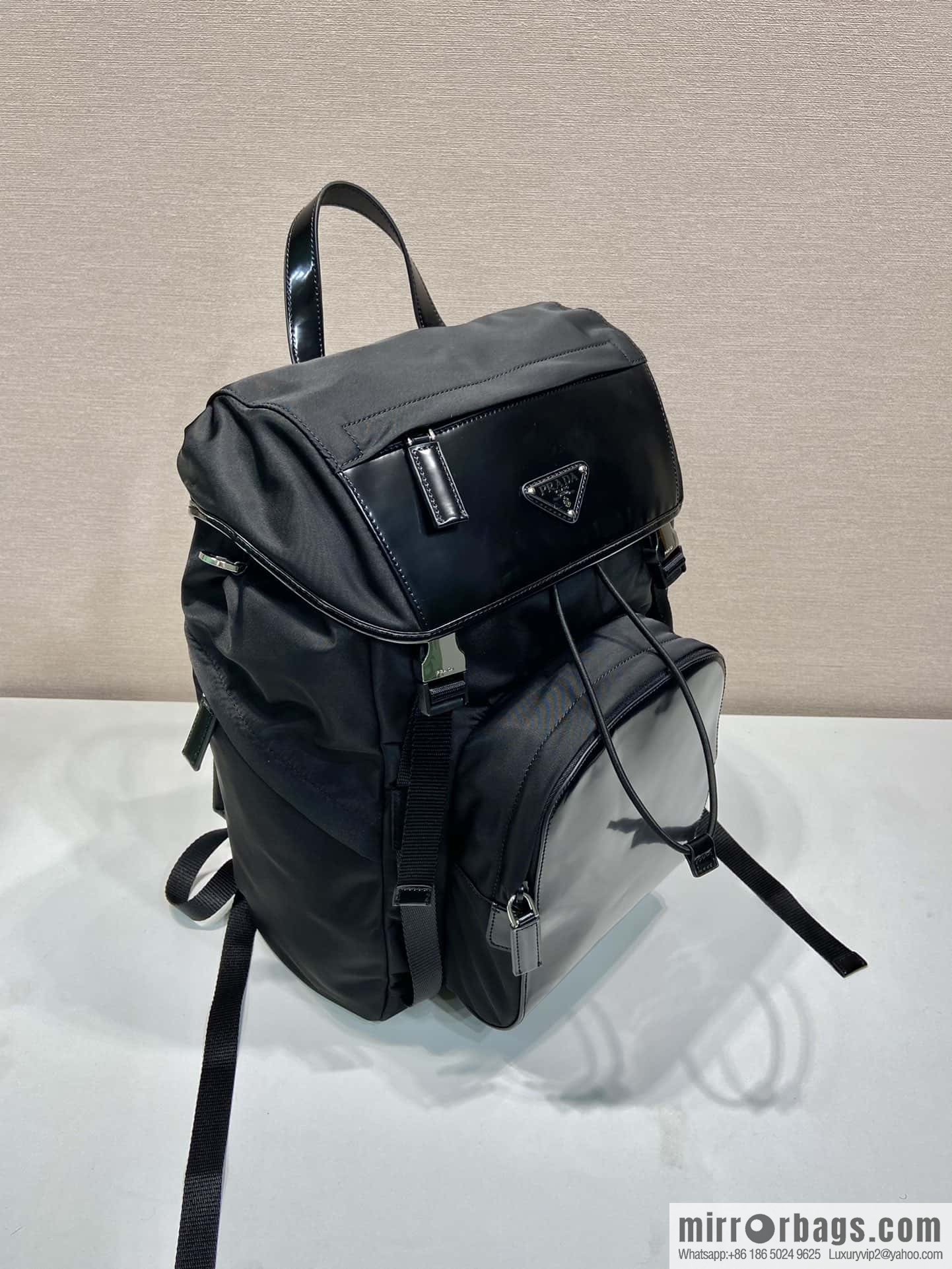 PRADA glossy/nylon fabric, new backpack 2VZ135