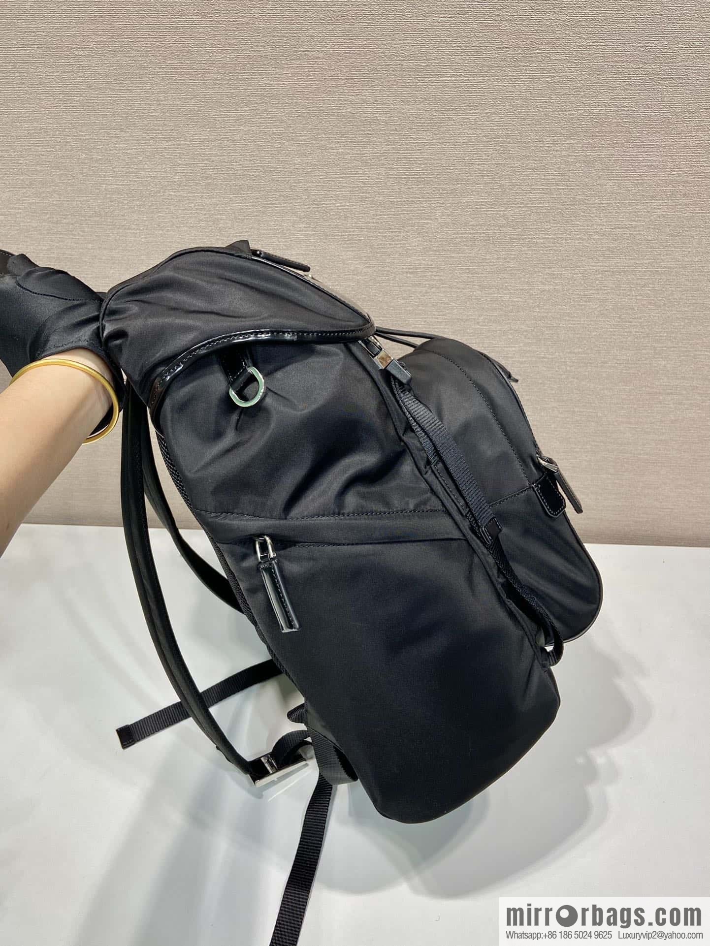 PRADA glossy/nylon fabric, new backpack 2VZ135