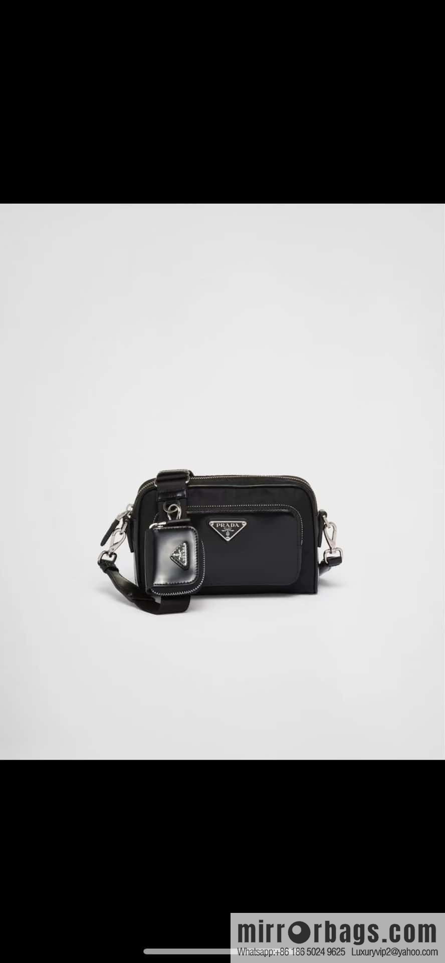 PRADA Re-Nylon with glossy leather (fabric) crossbody bag 2VH172