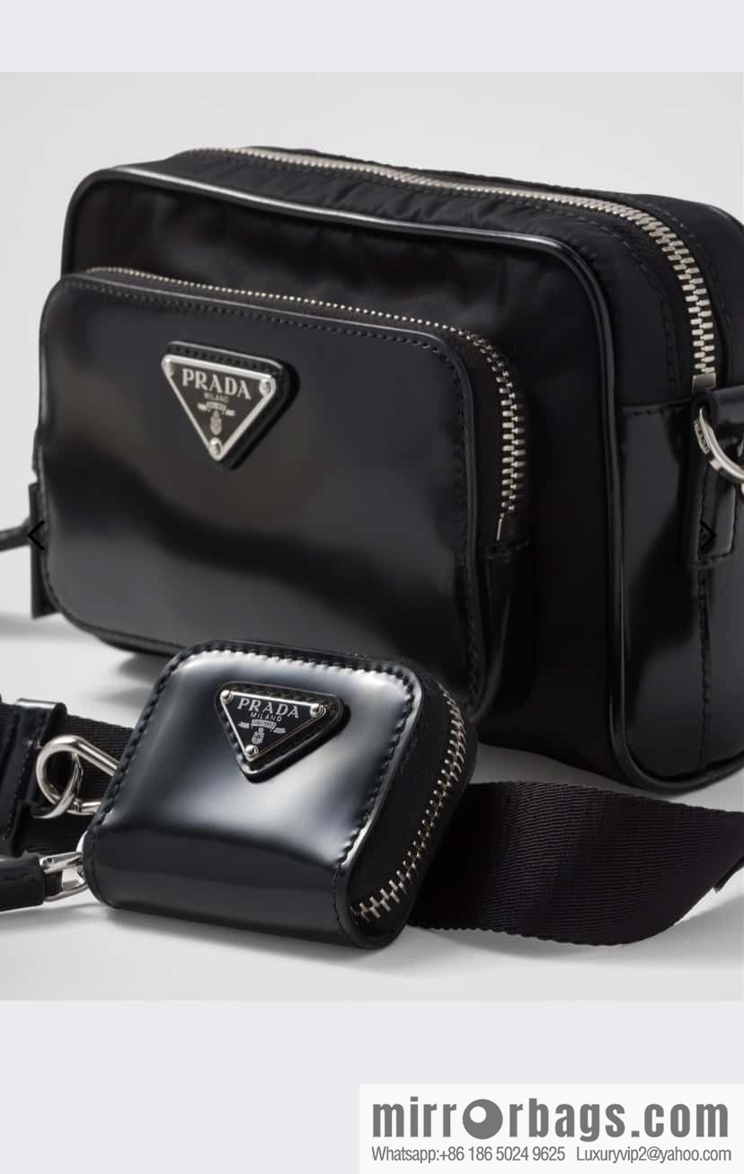 PRADA Re-Nylon with glossy leather (fabric) crossbody bag 2VH172