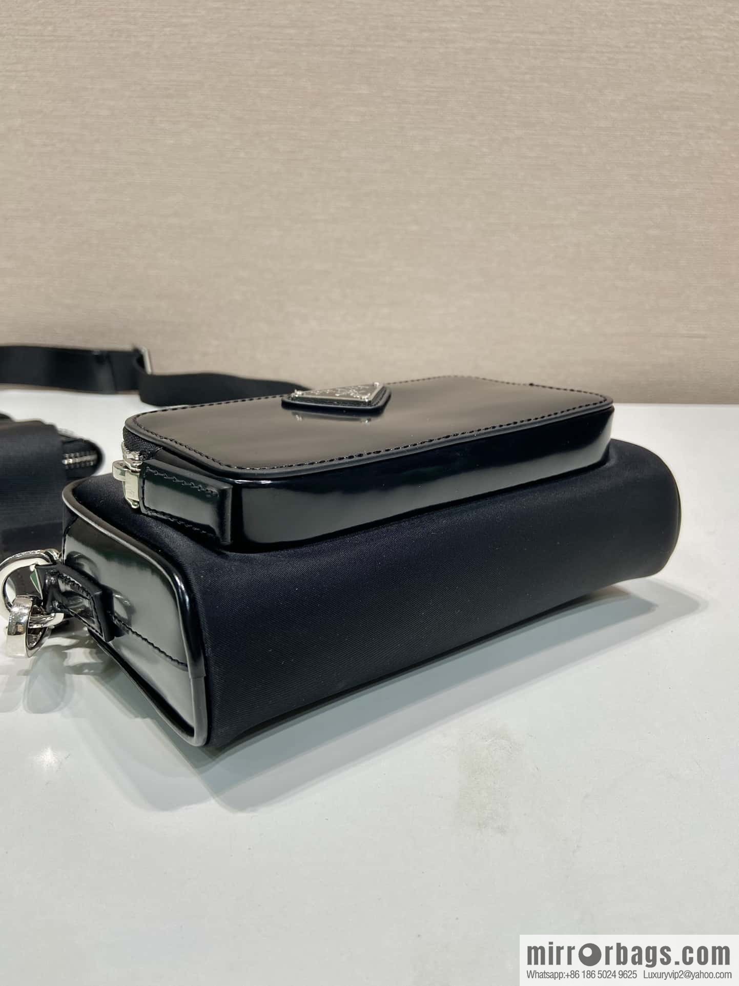 PRADA Re-Nylon with glossy leather (fabric) crossbody bag 2VH172
