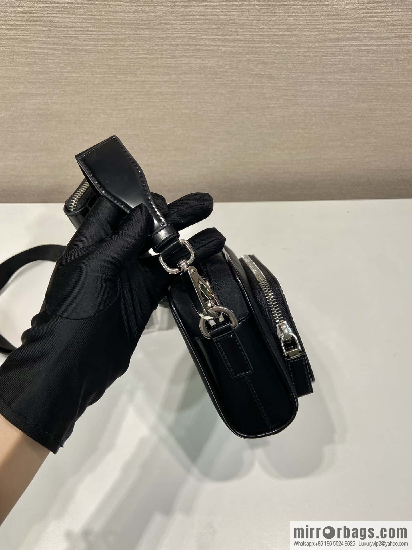 PRADA Re-Nylon with glossy leather (fabric) crossbody bag 2VH172