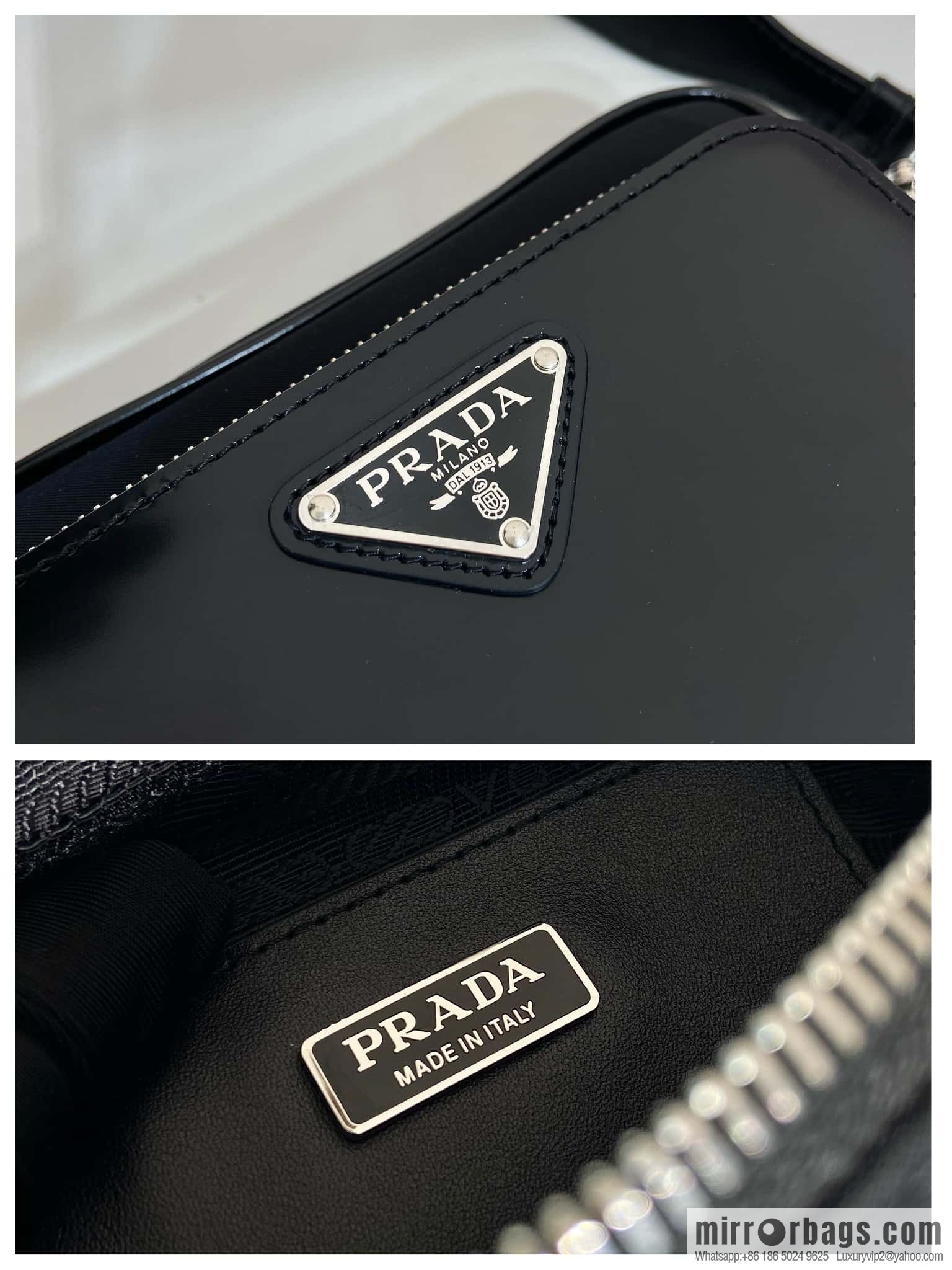 PRADA Re-Nylon with glossy leather (fabric) crossbody bag 2VH172