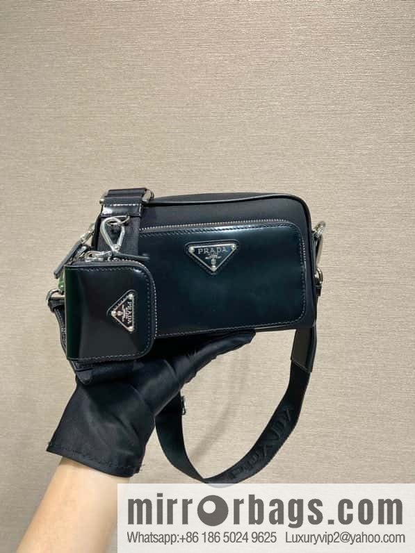 PRADA Re-Nylon with glossy leather (fabric) crossbody bag 2VH172
