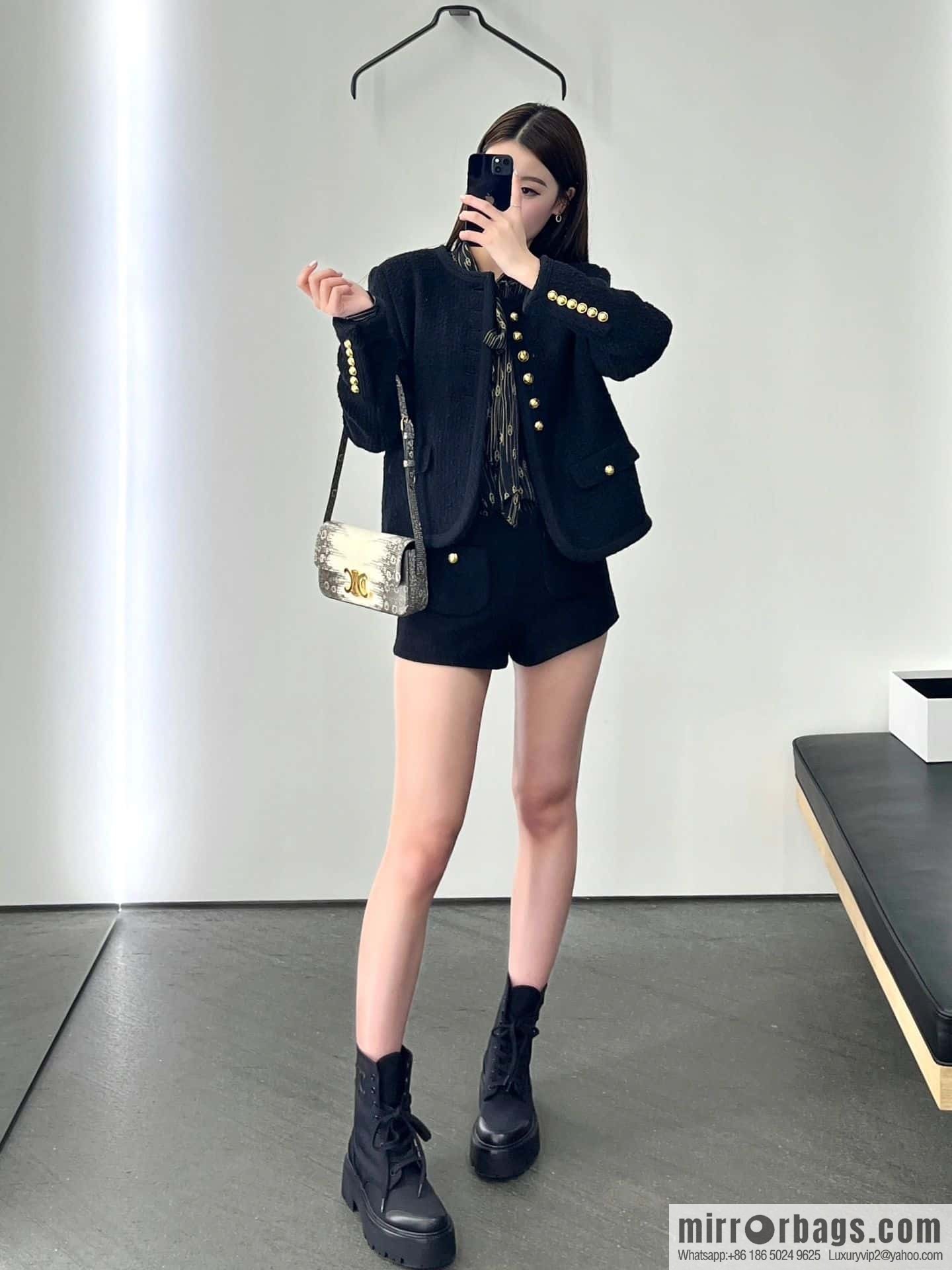 CELINE canvas platform-soled Martin booties