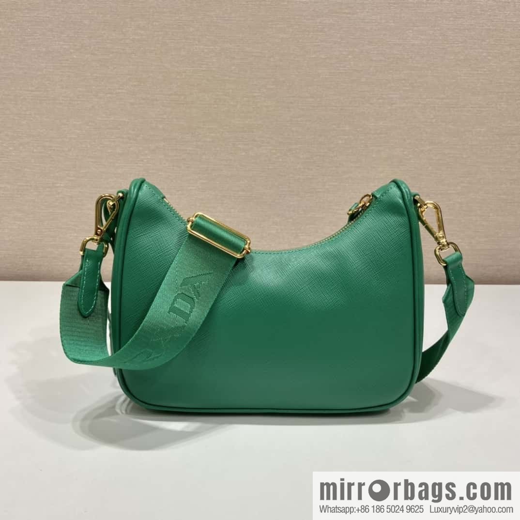 PRADA Prada 3-in-1 nylon Hobo hand carry/underarm bag 1BH204 full leather/gold hardware