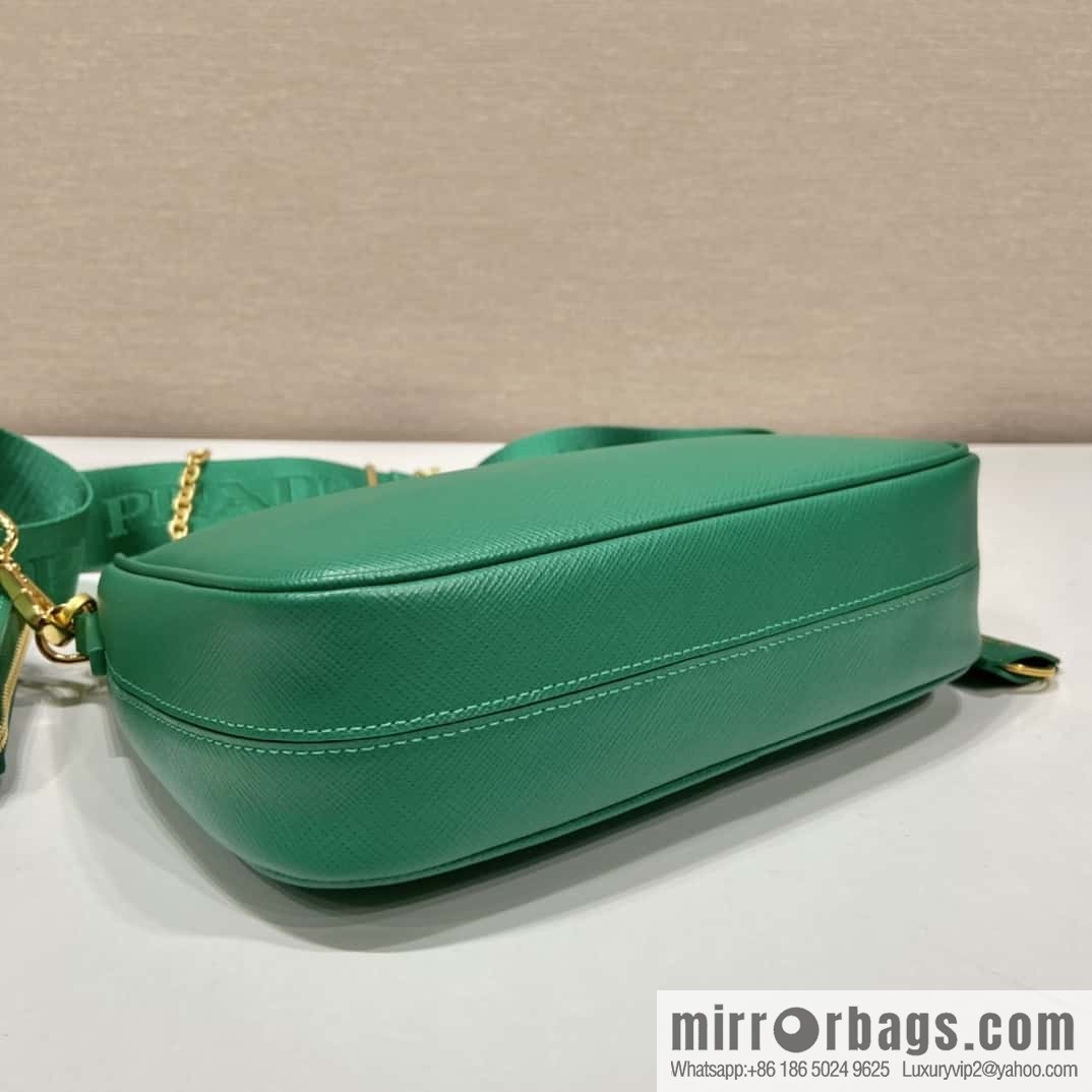 PRADA Prada 3-in-1 nylon Hobo hand carry/underarm bag 1BH204 full leather/gold hardware