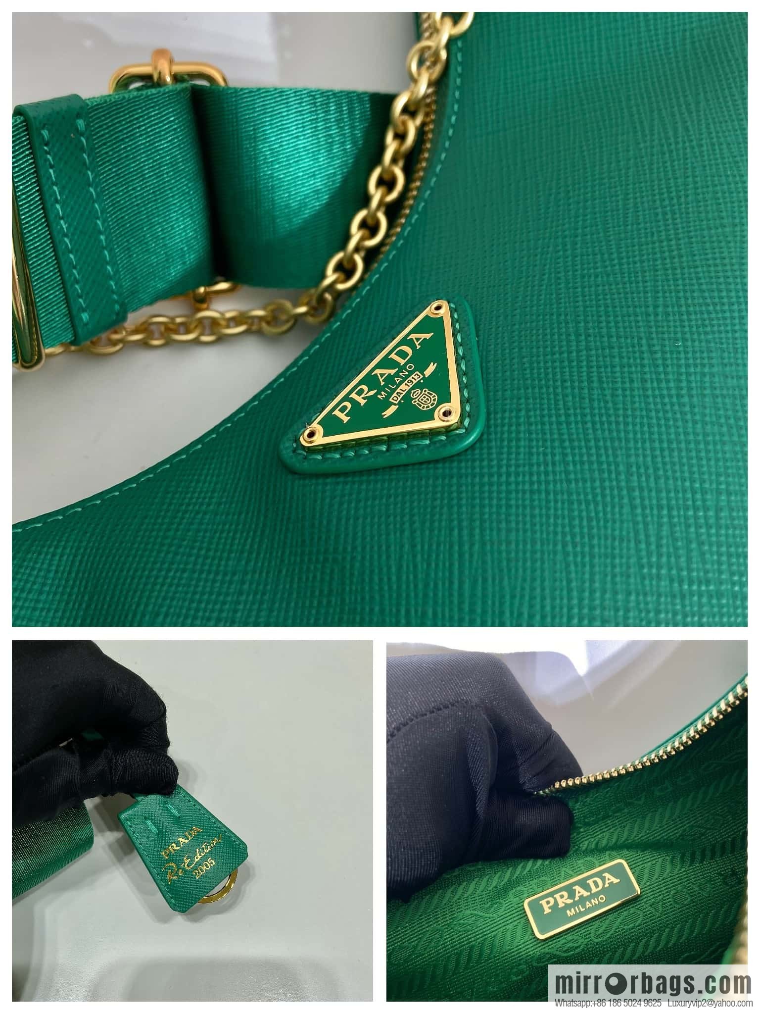 PRADA Prada 3-in-1 nylon Hobo hand carry/underarm bag 1BH204 full leather/gold hardware