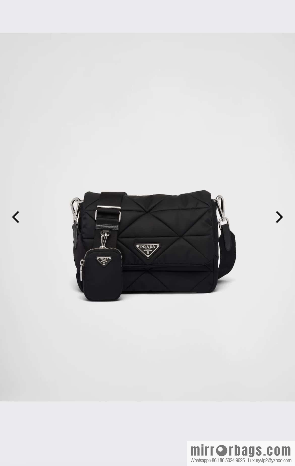 PRADA three-in-one, imported nylon fabric crossbody bag 1BD290