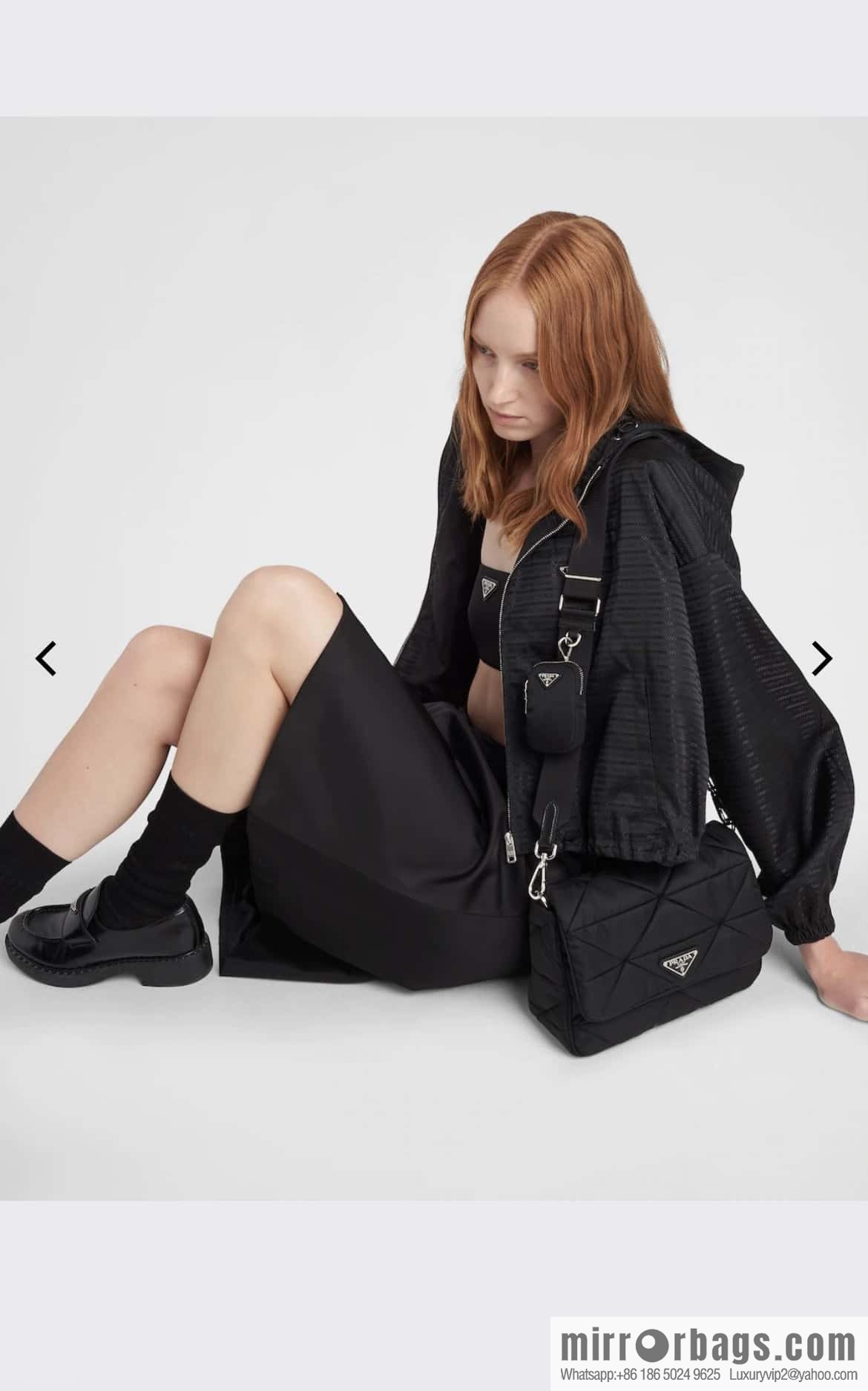 PRADA three-in-one, imported nylon fabric crossbody bag 1BD290