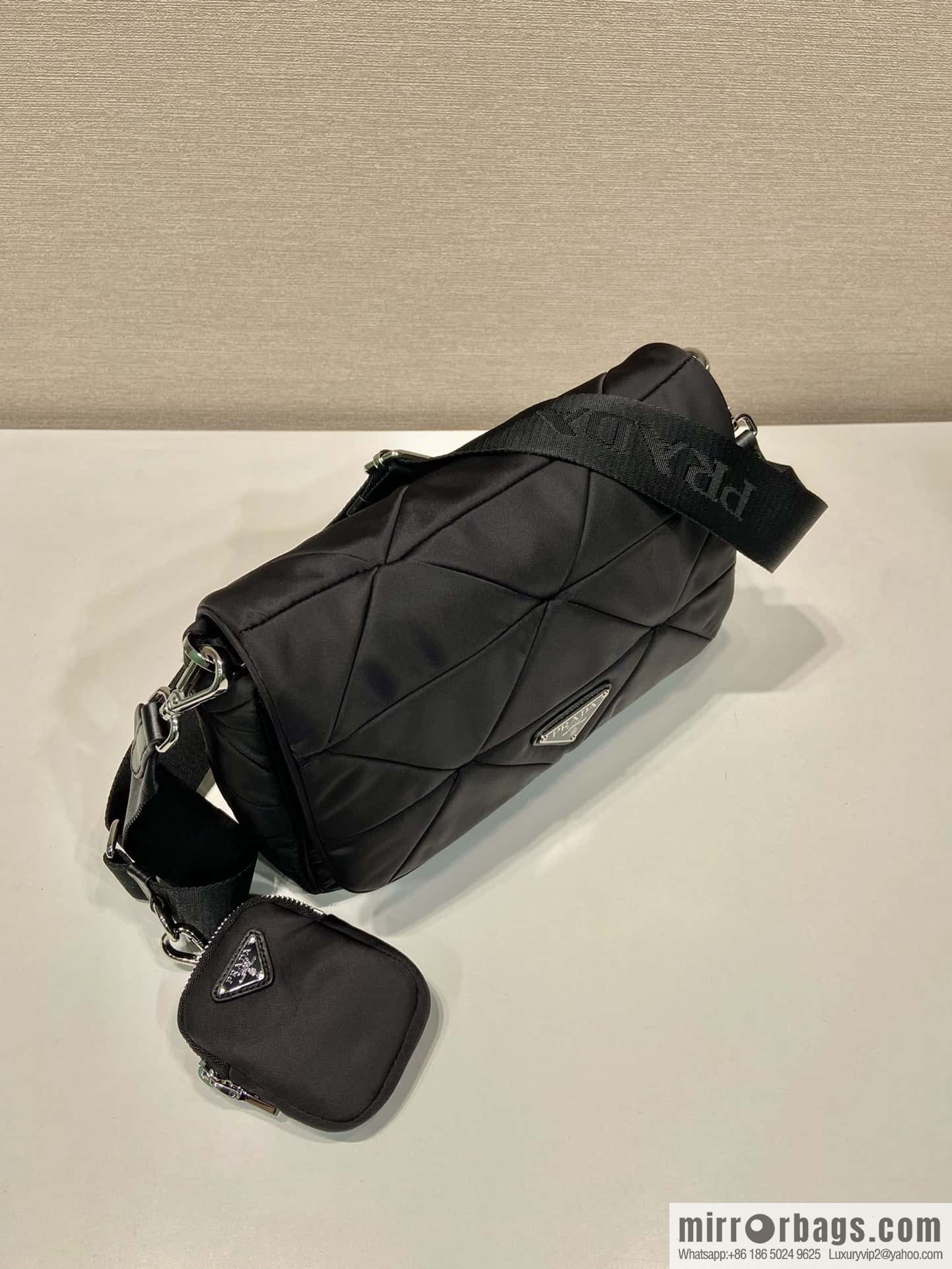 PRADA three-in-one, imported nylon fabric crossbody bag 1BD290