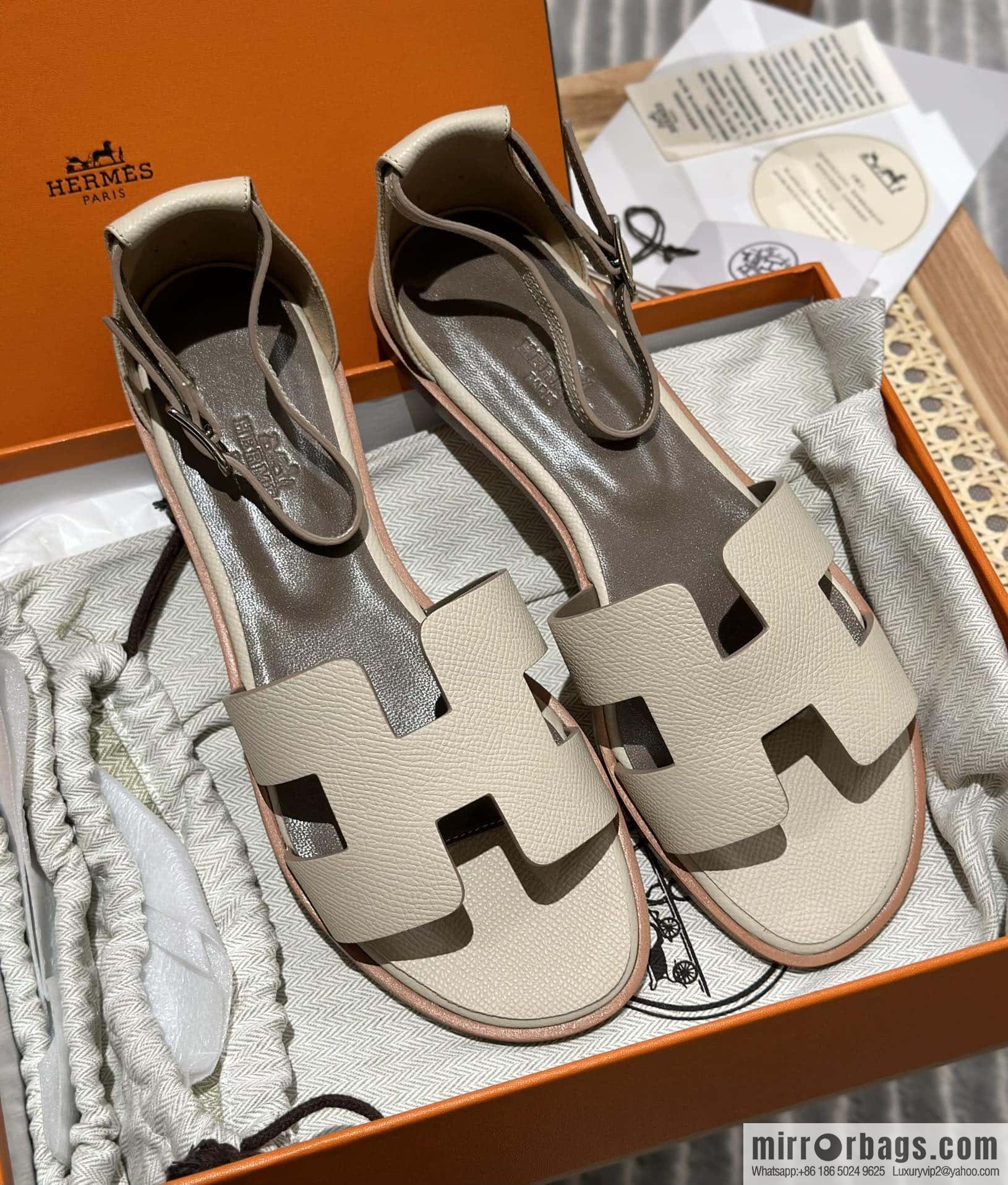 Hermès imported Italian cowhide, new small sandals