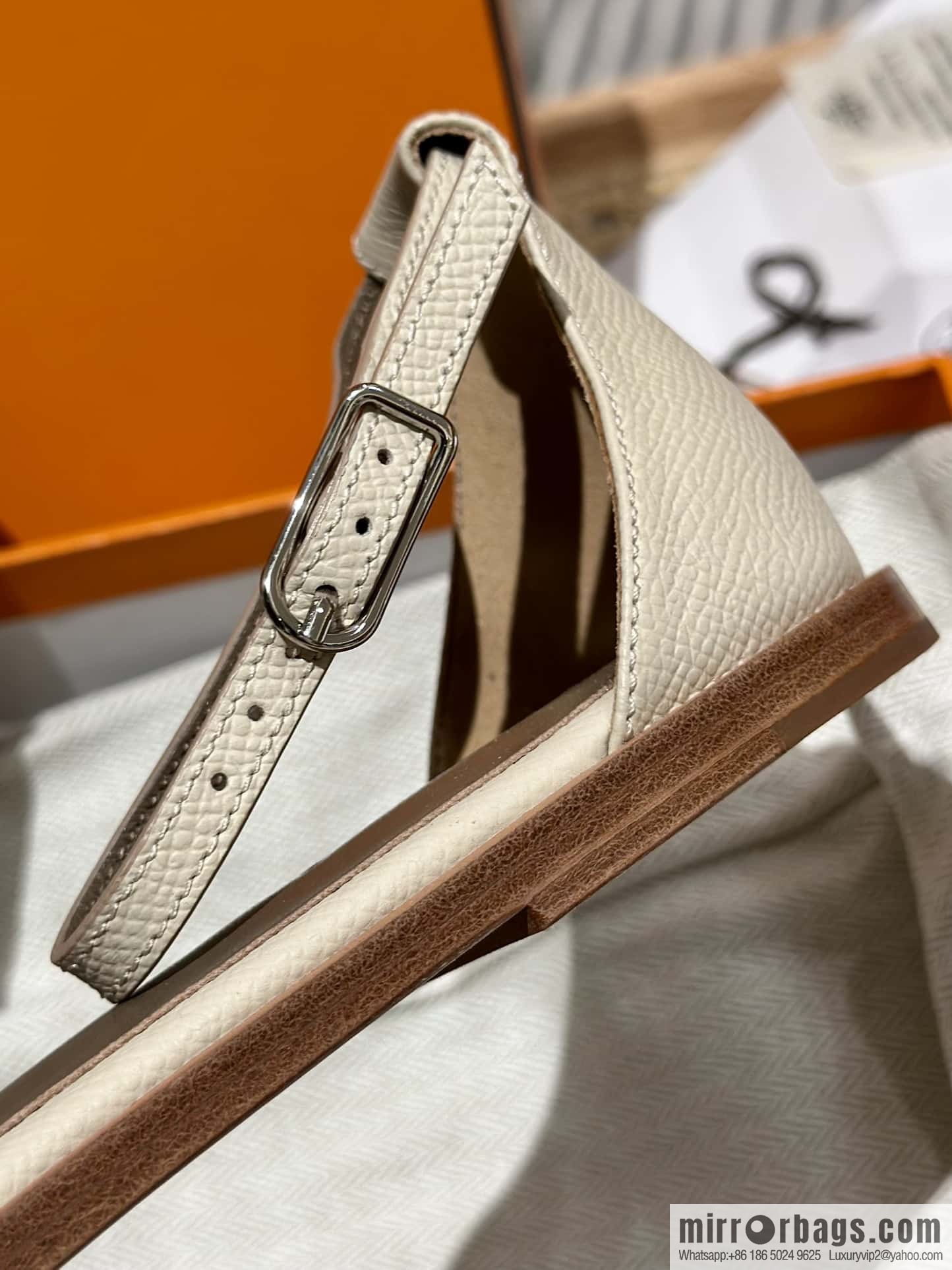 Hermès imported Italian cowhide, new small sandals
