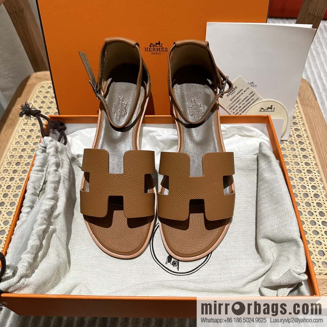 Hermès imported Italian cowhide, new small sandals