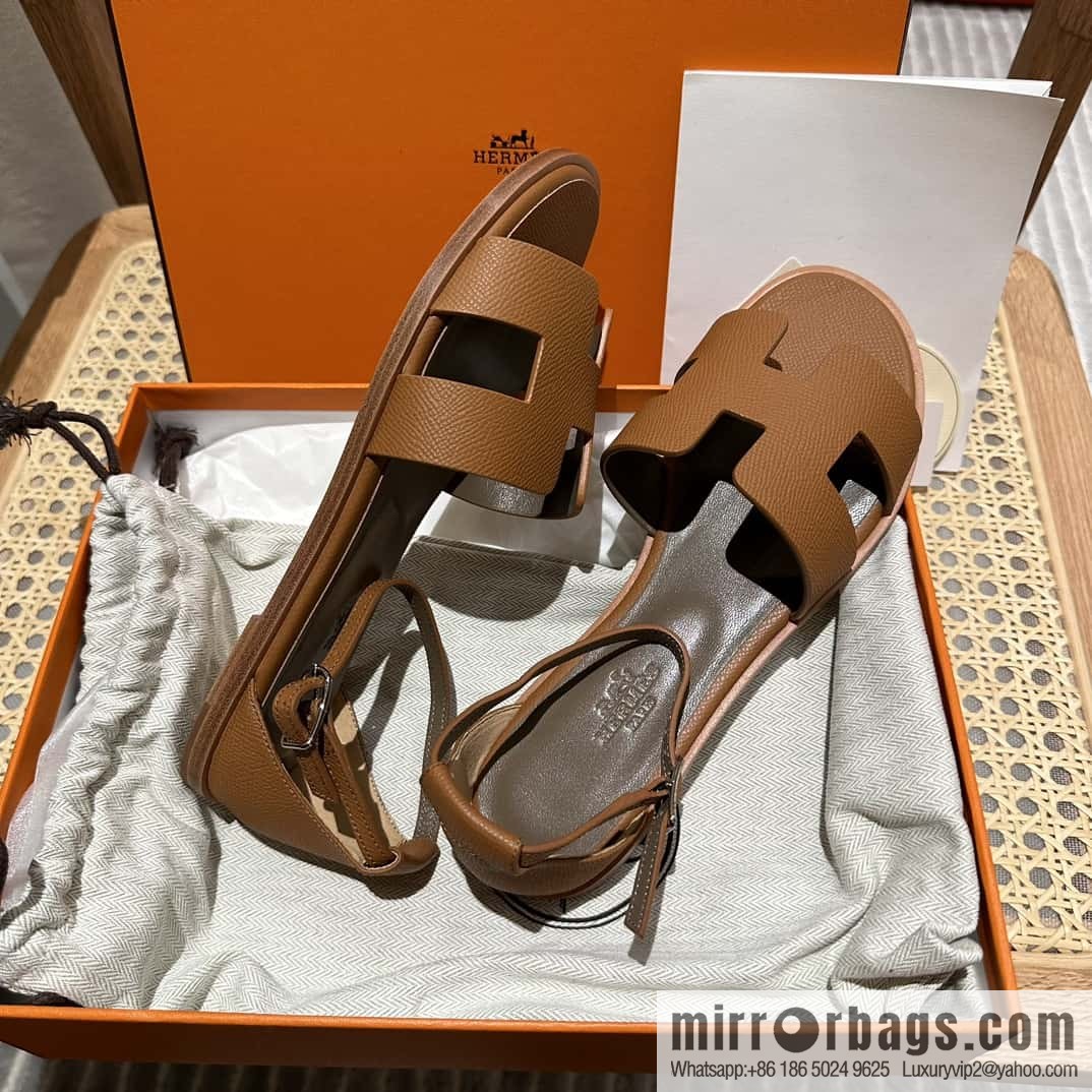 Hermès imported Italian cowhide, new small sandals